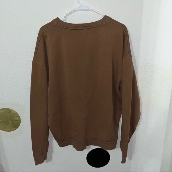 Nuuds original classic crewneck sweatshirt in chocolate - Picture 5 of 5
